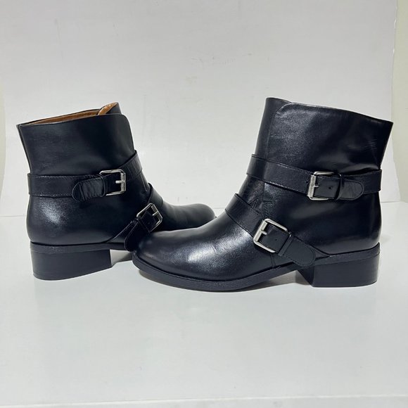 Nine West Buckle Leather Booties, Boots, Short Block Heel , Size 6 M - Picture 7 of 16